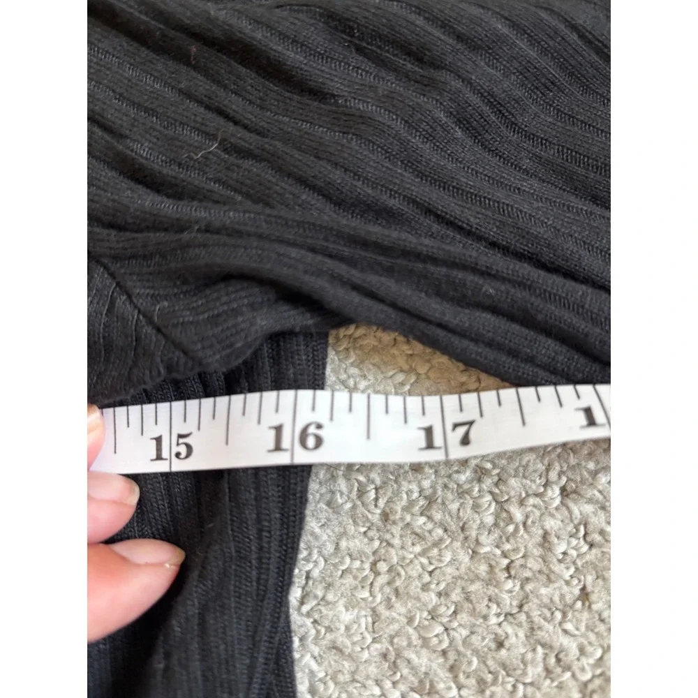 Reformation Jeans Mini Dress M Black Ribbed Long Sleeve Crew Neck